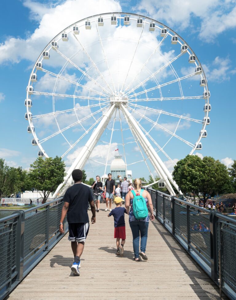 Photo of a large ferris wheel in Montreal.